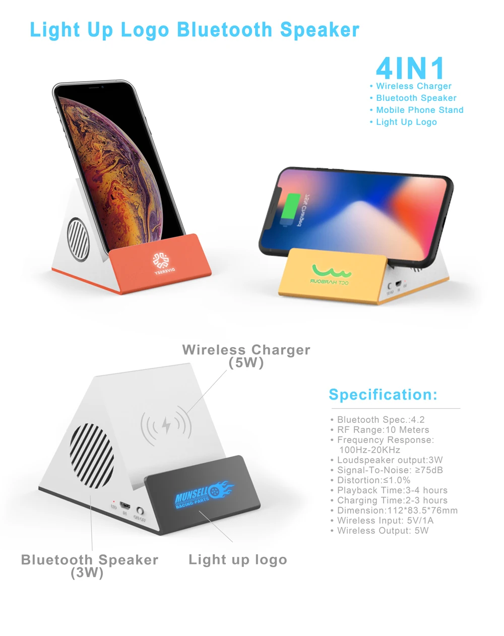 Hongkong fair popular bluetooth speaker M30,wireless charging speaker with led light Brand Miaboo from Ugood - ANKUX.COM