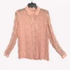 Small Order Clothing Manufacturer Women's Silk Crinkle Georgette Floral All Over Embroidery Sweet Blouse in Pink Colour