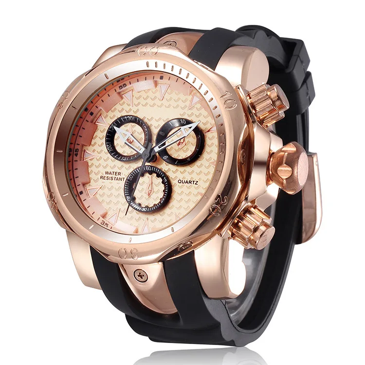 Shhors Brand High Quality Cool Men Big Dial Rubber Band Quartz Analog Wrist Watches Business Watches, Black;silver;gold;rose gold
Shhors Brand High Quality Cool Men Big Dial Rubber Band Quartz Analog Wrist Watches Business Watches, Black;silver;gold;rose gold