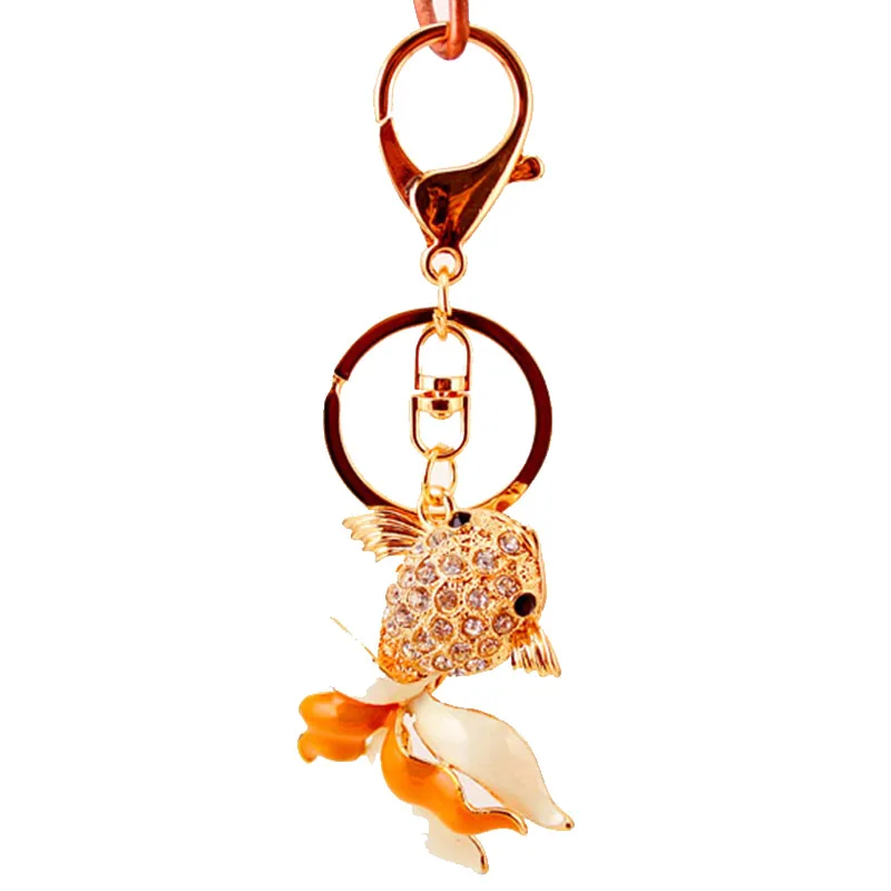 Marine animal metal pendant keychain with goldfish design
Marine animal metal pendant keychain with goldfish design