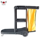 Multi-purpose 3 Shelves hotel housekeeping maid cart Plastic cleaning Janitor Cart wholesales