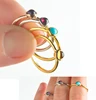 2017 new design thin band small various colors single stone birthstone latest gold ring designs