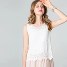 Sleeveless vest cotton embroidered plus size top