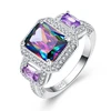 Factory Direct Fashion Micro Pave Princess Cut Diamond Rings Jewelry Big 5 Carat Diamond Ring With Rhodium Plated and CZ Stone