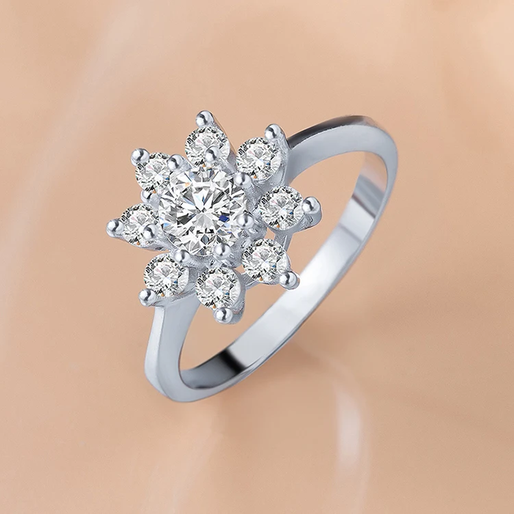 Wholesale Fine Silver 925 Rings Jewelry Womens Rings Flower Shaped Wedding Ring with CZ
Wholesale Fine Silver 925 Rings Jewelry Womens Rings Flower Shaped Wedding Ring with CZ