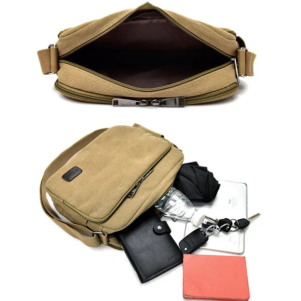 Alibaba oem vintage sling bag canvas shoulder strap mens small messenger bags