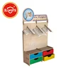flagship store with hooks Cookware wooden display shelf / wooden showing stand