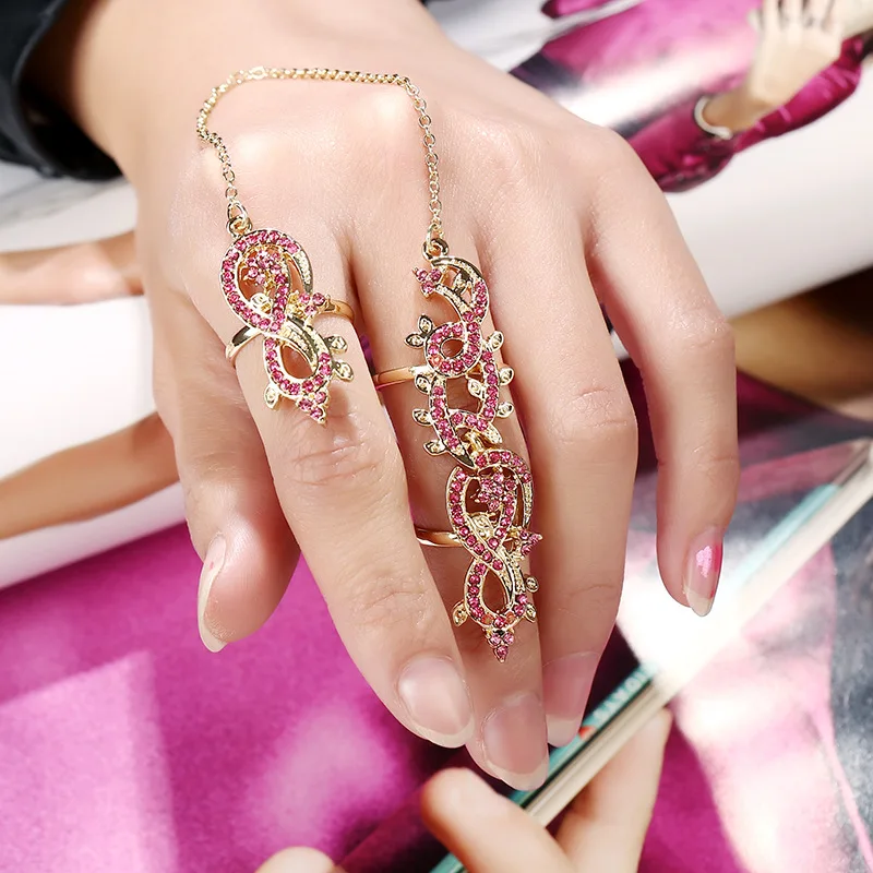 Retro fashion personality three-finger ring flash diamond-set opening adjustable ring
Retro fashion personality three-finger ring flash diamond-set opening adjustable ring