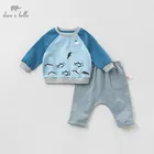 DBJ9897 dave bella spring baby boys fashion sets kids long sleeve clothing sets children 2 pcs suit