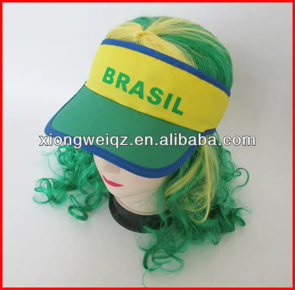 polyester baseball cap and hat with Brazil printed fans sun visor