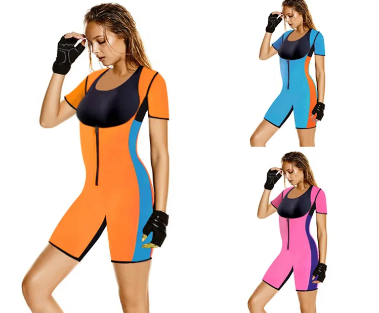 

Neoprene Fitness Slim Sportswear,Women'S Ultra Sweat Bodysuit, Black/pink/blue/purple