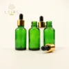 Packaging 5ml 10ml 15ml 20ml 30ml 50ml 100ml Amber Essential Oil green Glass e liquid Bottle with Gold Dropper tincture bottle