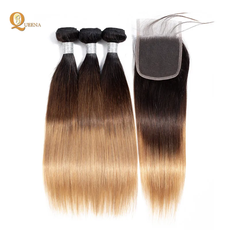 3 Tone Color Ombre Hair 1b/4/27 Closure With Human Hair Weave Bundles Ombre Hair Extensions
3 Tone Color Ombre Hair 1b/4/27 Closure With Human Hair Weave Bundles Ombre Hair Extensions