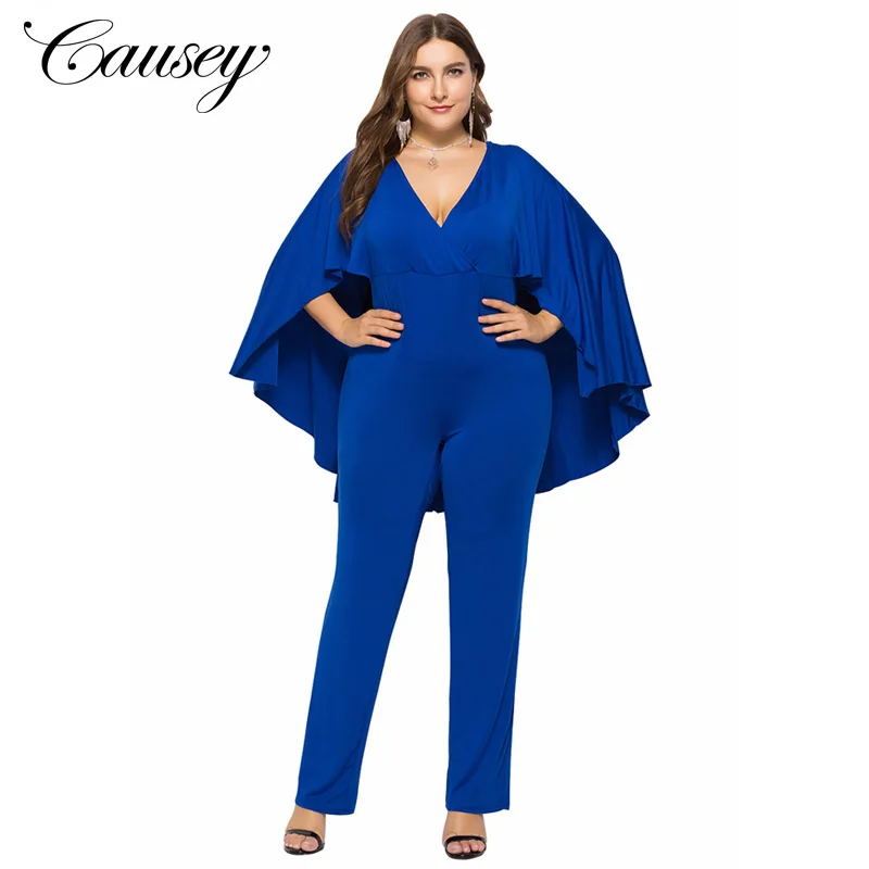 Latest Stylish V Neck Cloak Sleeve Party Wear Plus Size Jumpsuit Bodycon For Women, Blue;black;burgundy
Latest Stylish V Neck Cloak Sleeve Party Wear Plus Size Jumpsuit Bodycon For Women, Blue;black;burgundy