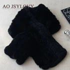 Factory Cheap rabbit fur scarf knitted genuine knitted mink fur scarf fur scarf women