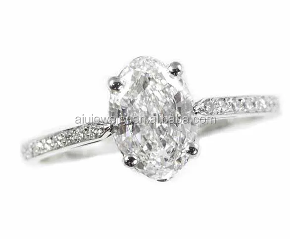lab diamond oval platinum engagement ring