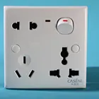 two pin and three pin socket outlet with switch and neon