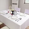 Simple design damask oval square round Christmas 100% spun polyester MJS plain white table cloth