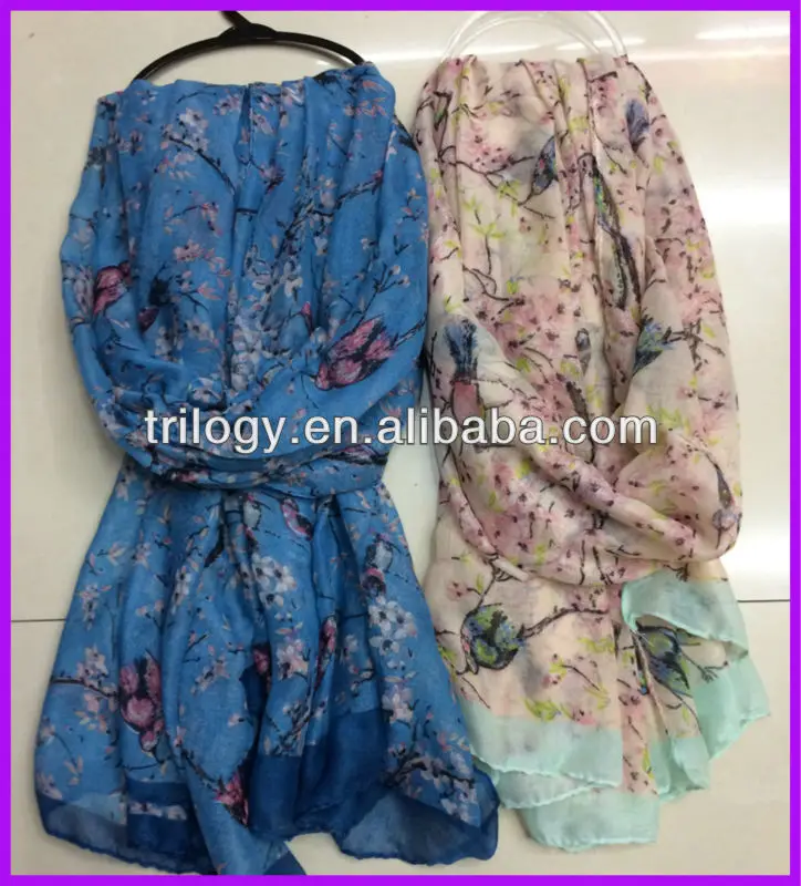 2014 new fashion women"s digital print silk scarves