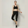 Shiny Silver Vision Fitness Leggings Girls Cropped Yoga Pants Wholesale