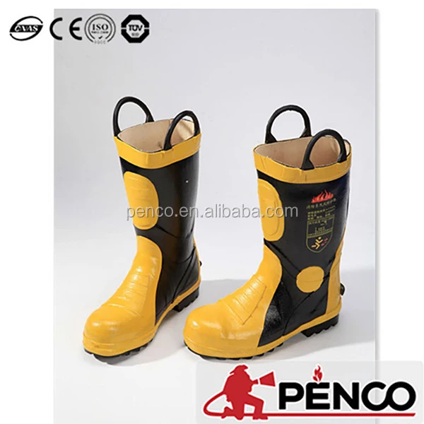 Fire Fighting Safety Shoes Fire Retardant Rubber Steel Toe Fire