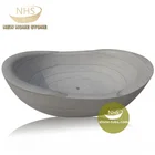 Custom Made Oval Grey Veins White Marble Free Standing Natural Stone Chinese Bathtub
