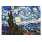 DIY Oil Painting Paintworks for Kids Adults Starry Night Van Gogh Paint by Number Kit