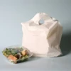 Hot!LDPE material plastic die cut wave top packaging bag for food take-away, customized logo