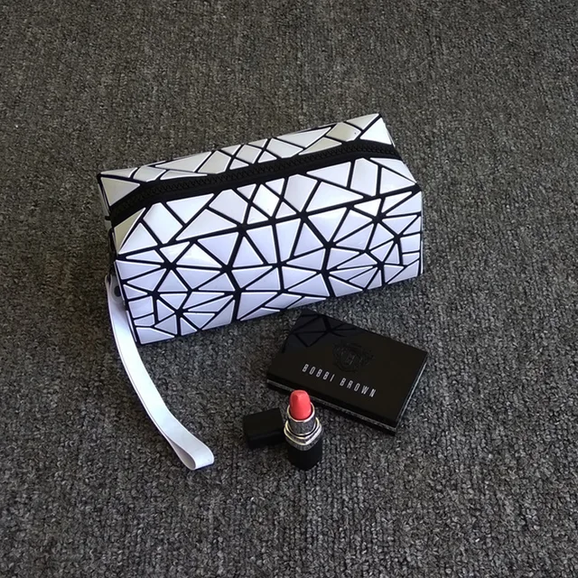 Promotional PVC geometric travel cosmetic pouch makeup bag