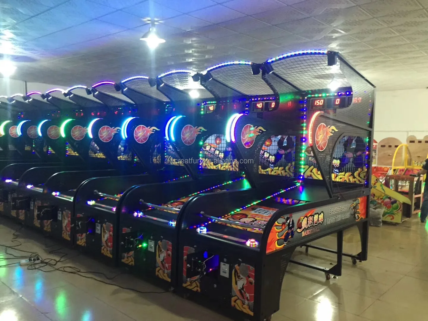 Amusement park coin operated electronic arcade basketball arcade game machine