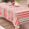 Cheap Cotton&Linen Woven Printed Christmas Day Table Cloth