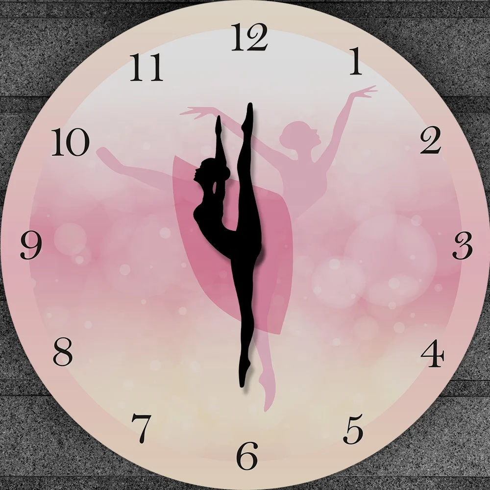 Балет танцор девушка розовый часы Танцы Балерина перемещение ручной принцессы балетные костюмы Lover Подарок номер Современные часы