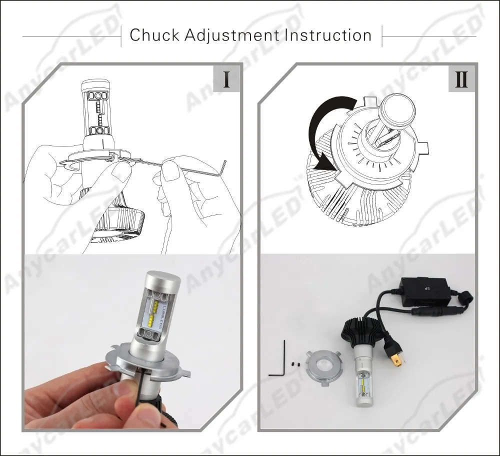 Автомобильная фара CNSUNNYLIGHT, Фара для автомобилей H7, H4 LED, H8/H11, HB3 90