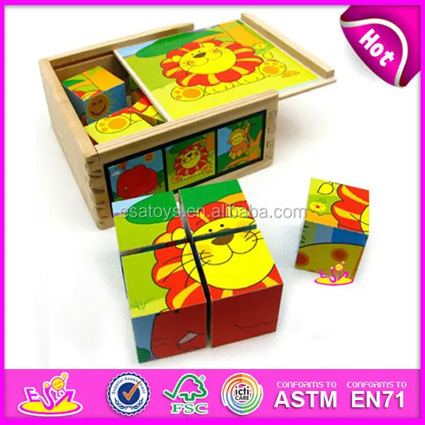 2015 Foldable Wooden Cube Puzzle For Kids,Cheap Wooden Jigsaw Puzzle