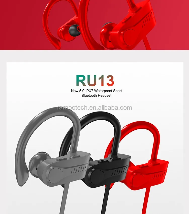 Fashion Wireless Bluetooth 5.0 Stereo Ipx7 Sports Bluetooth Headphone With Led Bt Stereo Earphones RU13 - ANKUX.COM