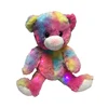 stuffed rainbow bear, plush rainbow teddy bear with led lights