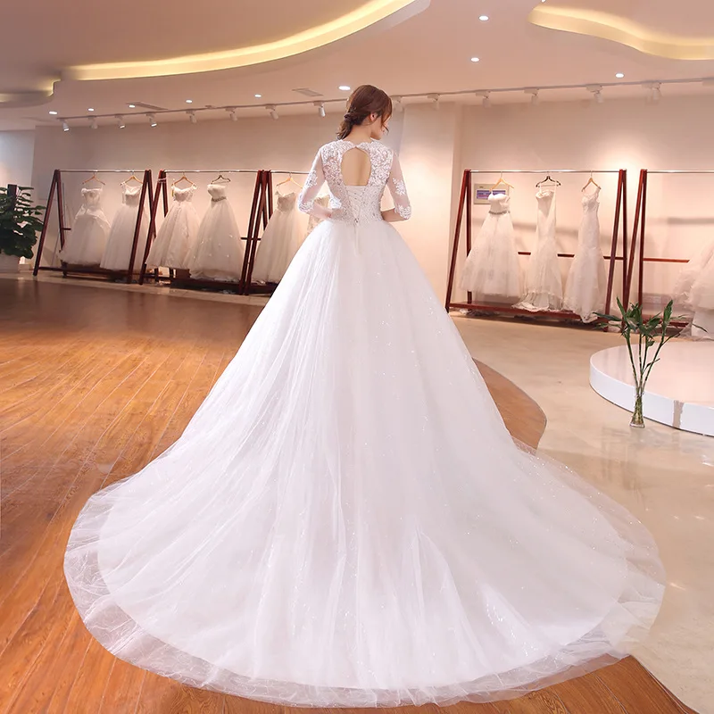 Q041 In Stock Sequins Organza Shinny Fancy Bridal Chic Wedding Dresses Half Sleeves Muslim Bridal Wedding Dress with Long Train, White as pc
Q041 In Stock Sequins Organza Shinny Fancy Bridal Chic Wedding Dresses Half Sleeves Muslim Bridal Wedding Dress with Long Train, White as pc