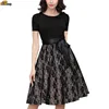 High quality lace dinner clothes cheap ladies dress black dress for ladies
