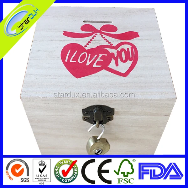 unfinished wooden music box with customized logo