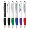 T9003 new design plastic ballpoint pen factory stock plastic ballpoint pen with rubber antiskid sleeve and stylus touch end