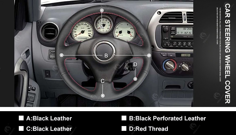 Steering Wheel Cover for Toyota RAV4 2003-2005 Celica 2003 Lexus IS200 300 1999-2005-7