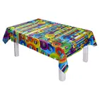 Colorful custom export polyester waterproof party decoration plastic table cloth cover
