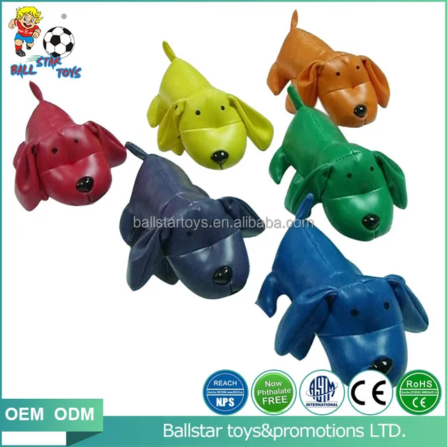 vinyl leather stuffed soft stress gift animal dog toys for child