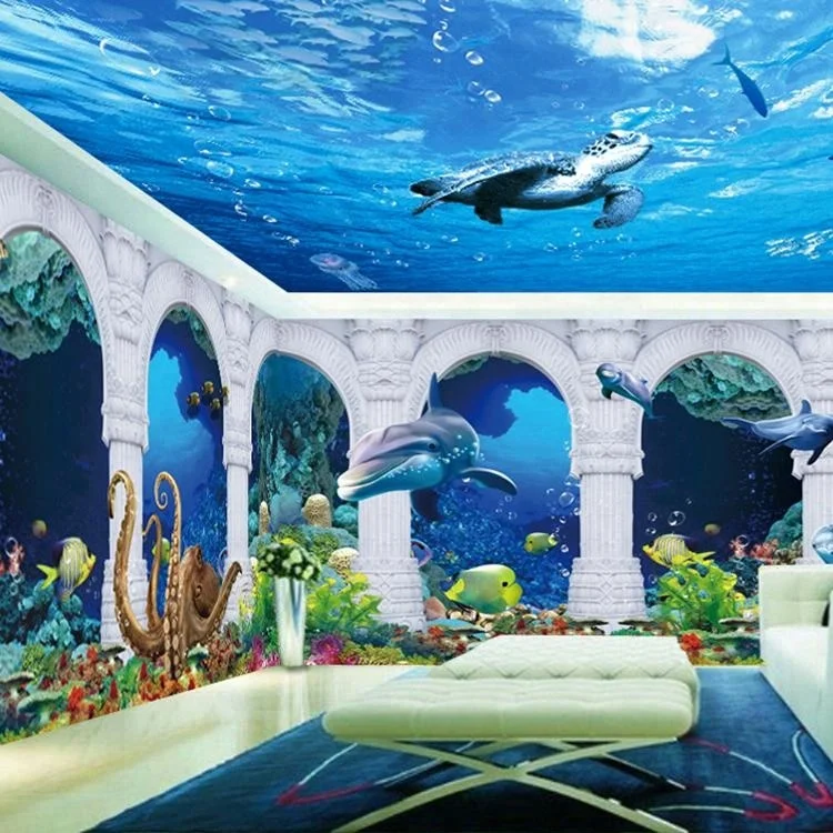 HD unterwasserwelt fotos tapete 3D wandbilder für heimtextilien/vergnügungspark für kinder