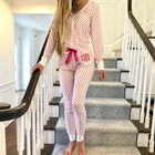 Monogram Christmas Gift Women Heart Pajamas Set
