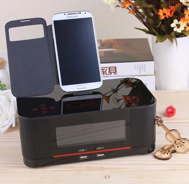 Android Docking Radio Alarm Clock/Charging Station With BT Music Playing for IOS Phones - ANKUX.COM