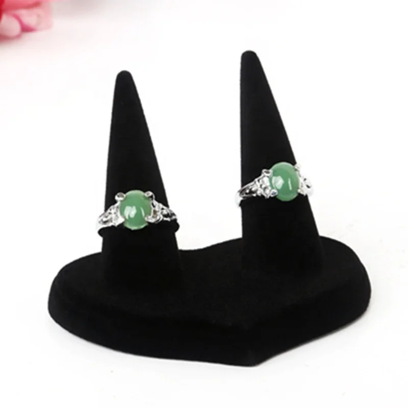 Black Finger-gestured 2 Slot Velvet Jewelry Ring Display Stand Holder
Black Finger-gestured 2 Slot Velvet Jewelry Ring Display Stand Holder