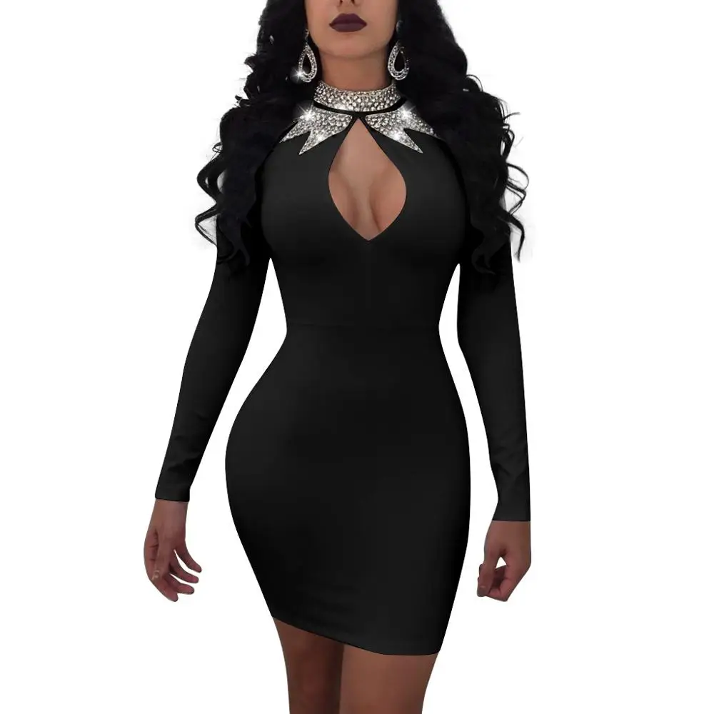 FM-3363 New Sexy Women Bodycon Dress See Through Diamonds long Sleeve Party Club Midi Dress, As pic
FM-3363 New Sexy Women Bodycon Dress See Through Diamonds long Sleeve Party Club Midi Dress, As pic