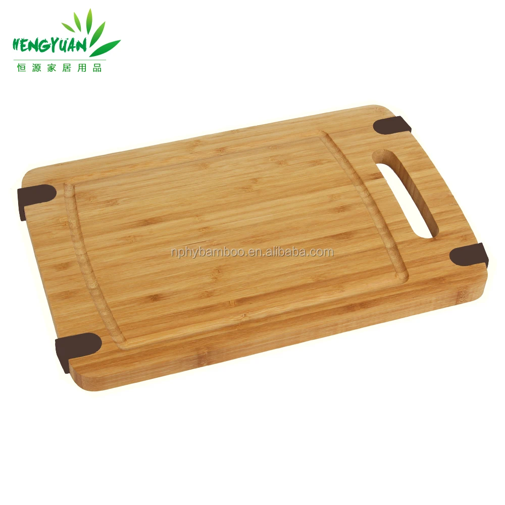 noslip bamboo grooved meat chopping board with handle