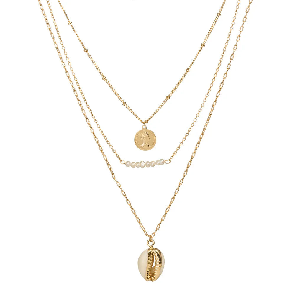 Natural Sea Shell Baroque Pearl Coin Pendant Necklace Women Beach Multilayer Necklace (SK494), As picture
Natural Sea Shell Baroque Pearl Coin Pendant Necklace Women Beach Multilayer Necklace (SK494), As picture